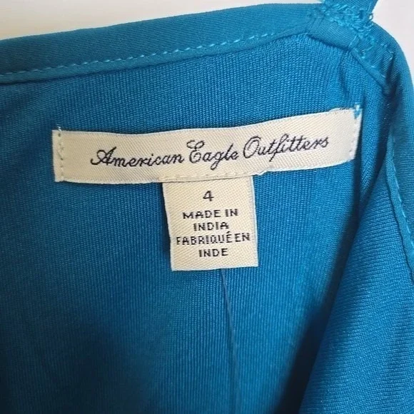 American Eagle Outfitters Peplum Dress, Blue, Womens Size 4 - Picture 4 of 6
